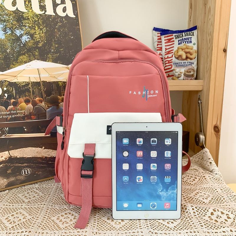 High-value Schoolbag Female Large-capacity Primary School Backpack Junior High School High School Student Simple College Student New Backpack