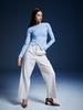 RENNESMIA Diagnal Line Top _ Light Blue