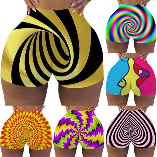 Moda Femenina Casual Skinny Gráfico Ilusión Óptica Pantalones Cortos  Impresos Gimnasio Ropa Deportiva Atlética Elástica Cintura Fitness Yoga  Pantalones Cortos Plus Size comprar a buen precio — entrega gratuita,  reseñas reales con