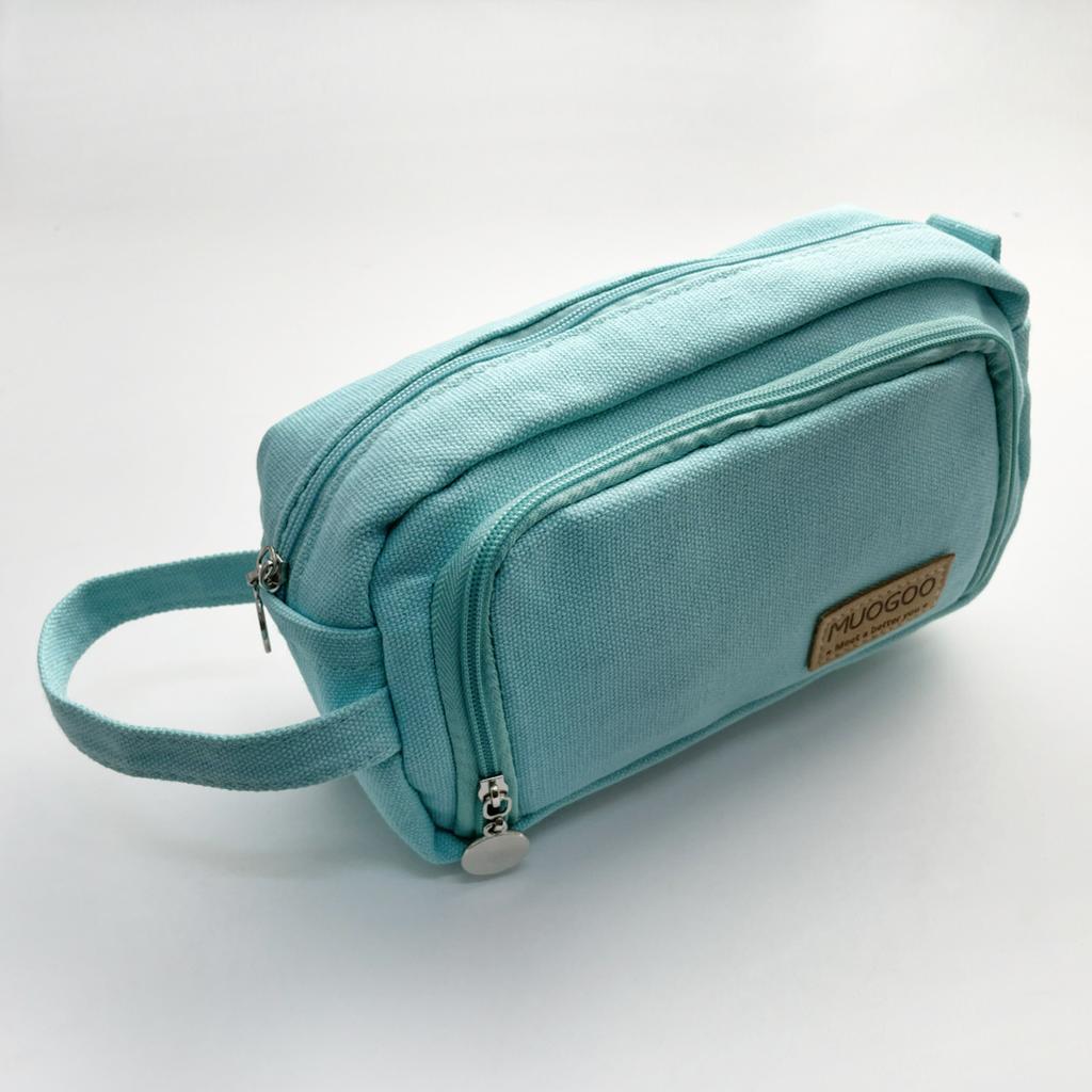 Big Capacity Canvas Fabric Pencil Bag Portable Pencil Case Special Open Window Design