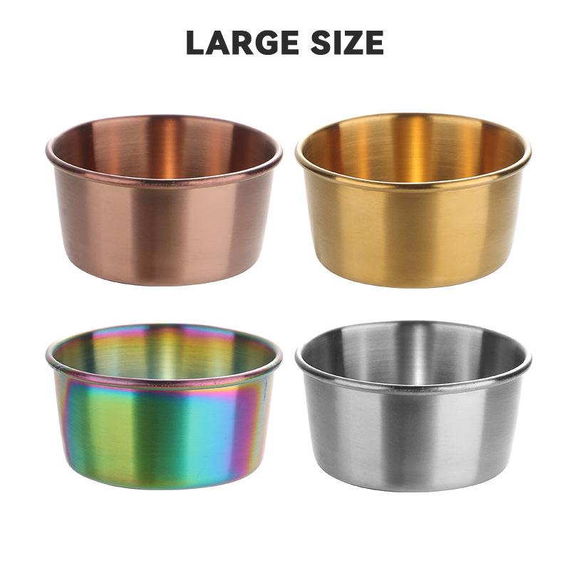 304 Stainless Steel Dipping Cup, Golden Sauce Cup, American Seasoning Dish, Household Salad, Tomato Sauce Dipping Cup