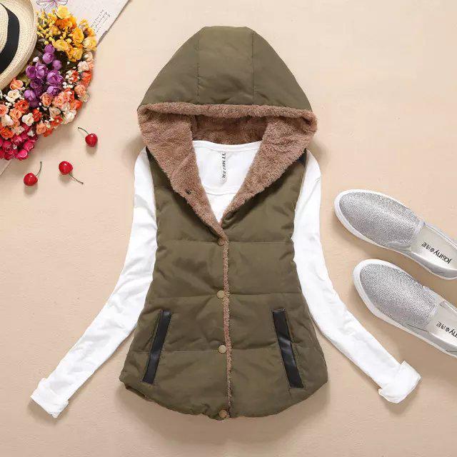 Autumn and Winter Coral Velvet Fashion Cotton Vest Women's Slim Shoulders Cotton Horse Jacket Plus Size