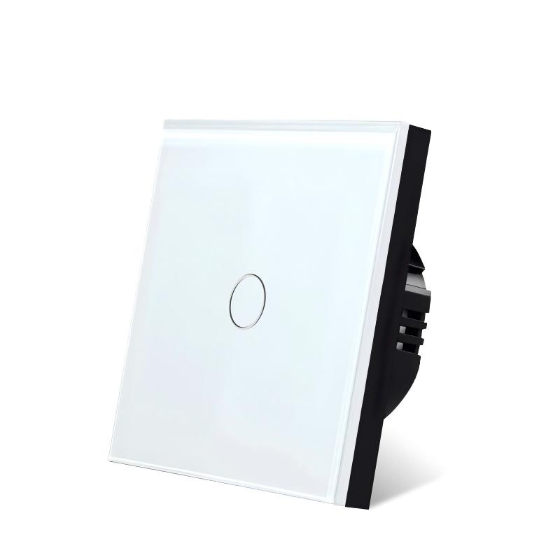 Interruttore a Parete Touch in Vetro Temperato Controllo Filo di Fase Singolo Senza Filo Neutro 1/2/3 Tasti Interruttore Luce per Casa Hotel Fabbrica ODM