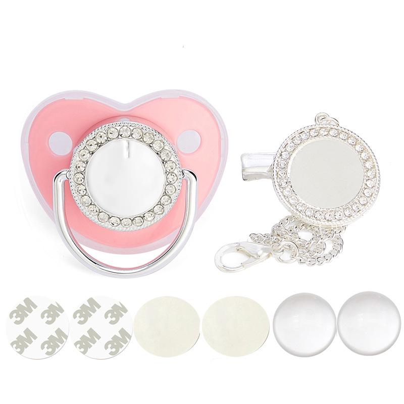 Silver Heat Transfer Rhinestone Baby Pacifier 2022