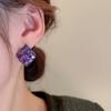 Trend Unique Design Elegant Delicate Light Purple Zircon Rhombus Earrings For Women Jewelry Party Premium Gift