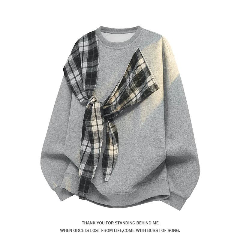 NASA ABOUT Autumn Bow Design Long Sleeve Sweater Men's and Women's Loose Casual Top