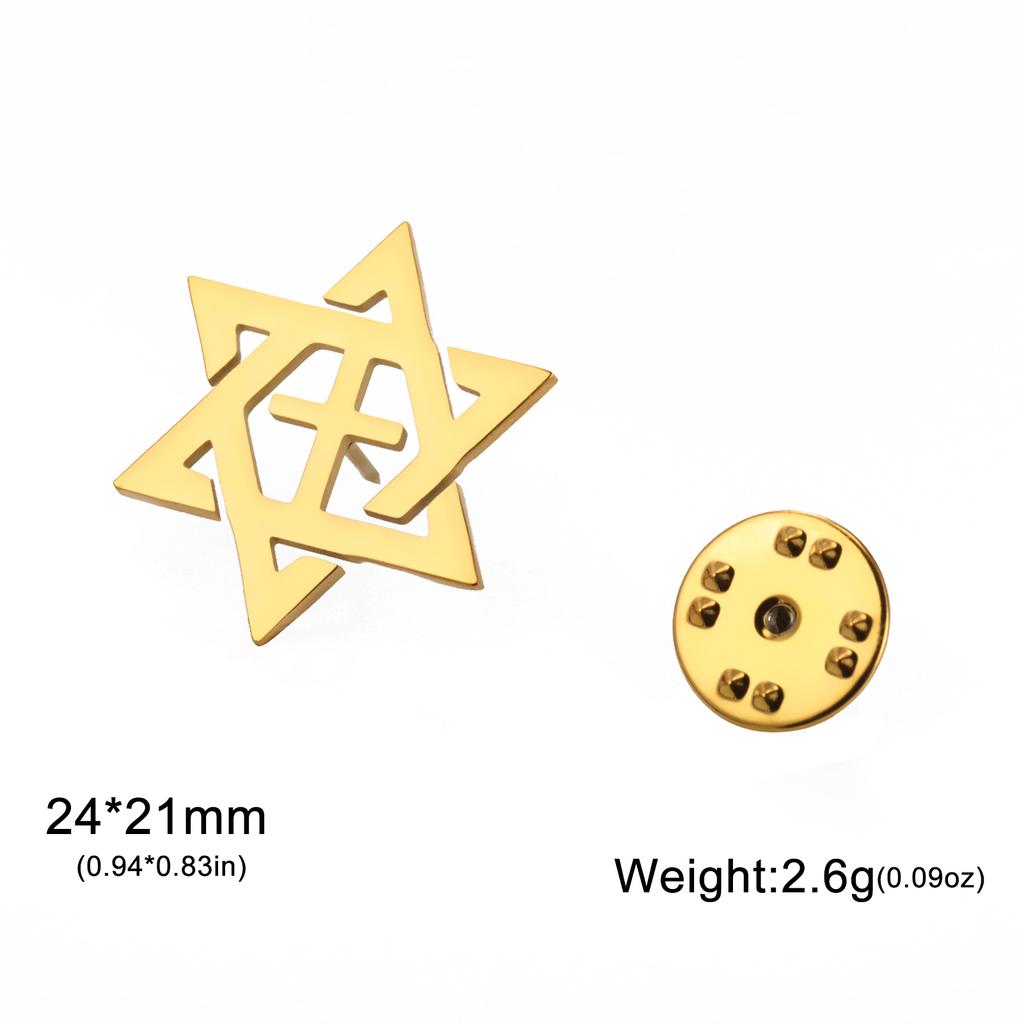 Star of David Cross Brooch Pin Stainless Steel Menorah Brooch Eye of Horus Pin Egyptian Religious Je Christian Lapel Pin