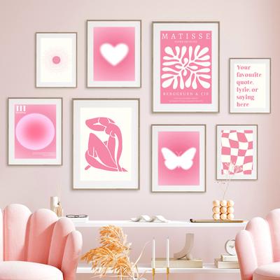 Pembe Melek Numarası Kelebek Kalp Güneş Matisse Picasso duvar sanatı tuval yağlıboya Posterler Ve Baskılar Resimleri Oturma Odası Dekor Için