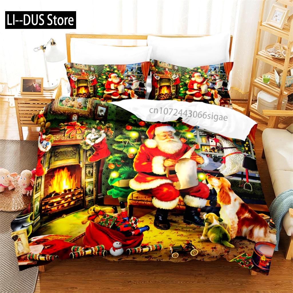 Christmas Decorations Bedding Set Duvet Cover Set 3d Bedding Digital Printing Queen Size Bedding Set Fashion Design