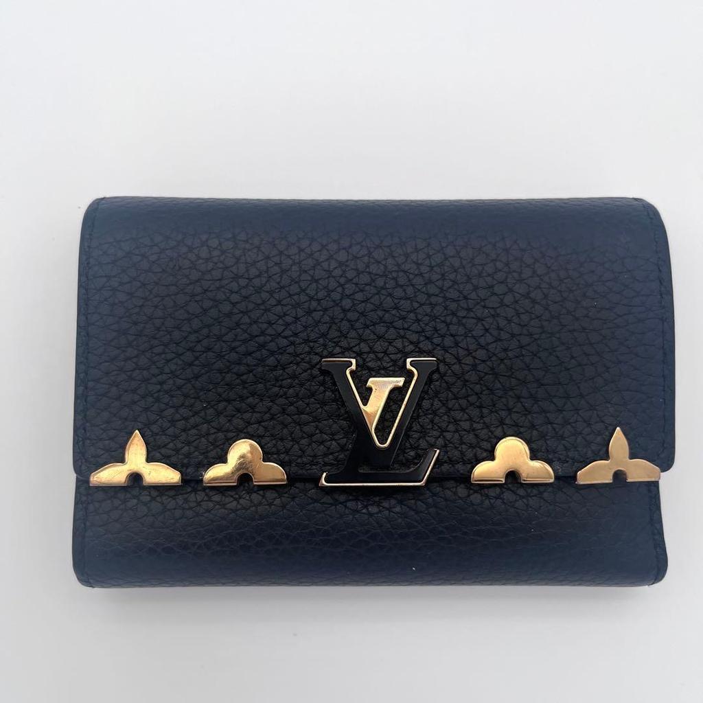 Used Louis Vuitton Capucines Noir Tri-fold Wallet