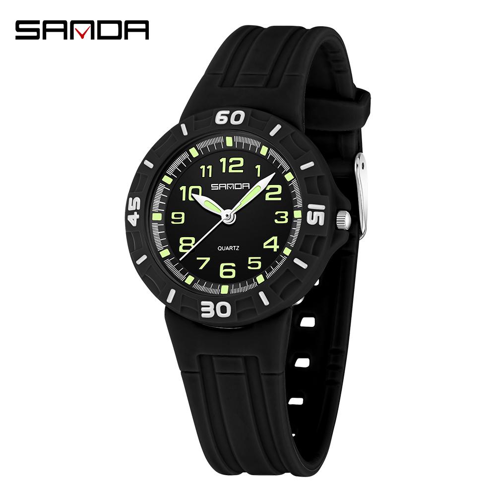 Sanda 6386 sport waterproof men's watch for both men and women, new quartz minimalist watch for students, silicone strap