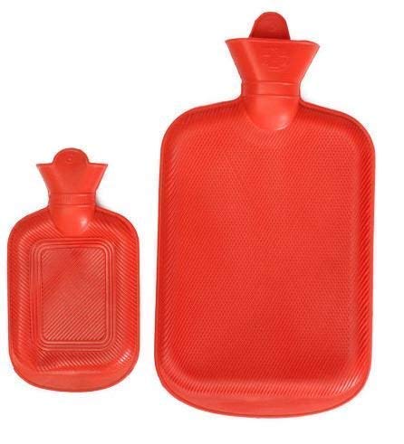 ZIPZAG Hot Water Bag, Natural Rubber -BPA Free- Durable Hot Water Bag for Hot Compress and Heat Therapy, Random Colors - 02 Pcs(500ml and 1L)