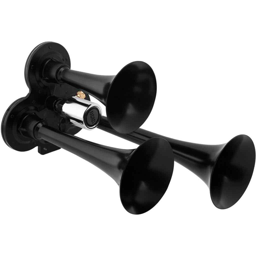 Train Air Horn For Truck Car, Super Loud Trumpets, Working Pressure 0.3~0.9MPa, 3 Pipe Horn Fits 12V/24V Vehicles Pickup RV SUV Accessories