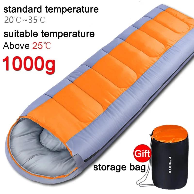 Outdoor Camping Sleeping Bag 1000g Cotton Warm Winter Sleeping Bag Waterproof Warm & Lightweight Design For Backpacking And Camp оранжевый