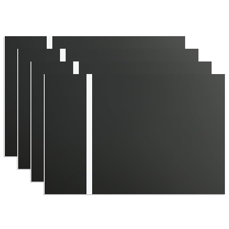 Double Color Acrylic Sheet (8" x 12", 200 * 300 mm, 4 Pieces)-White/Black