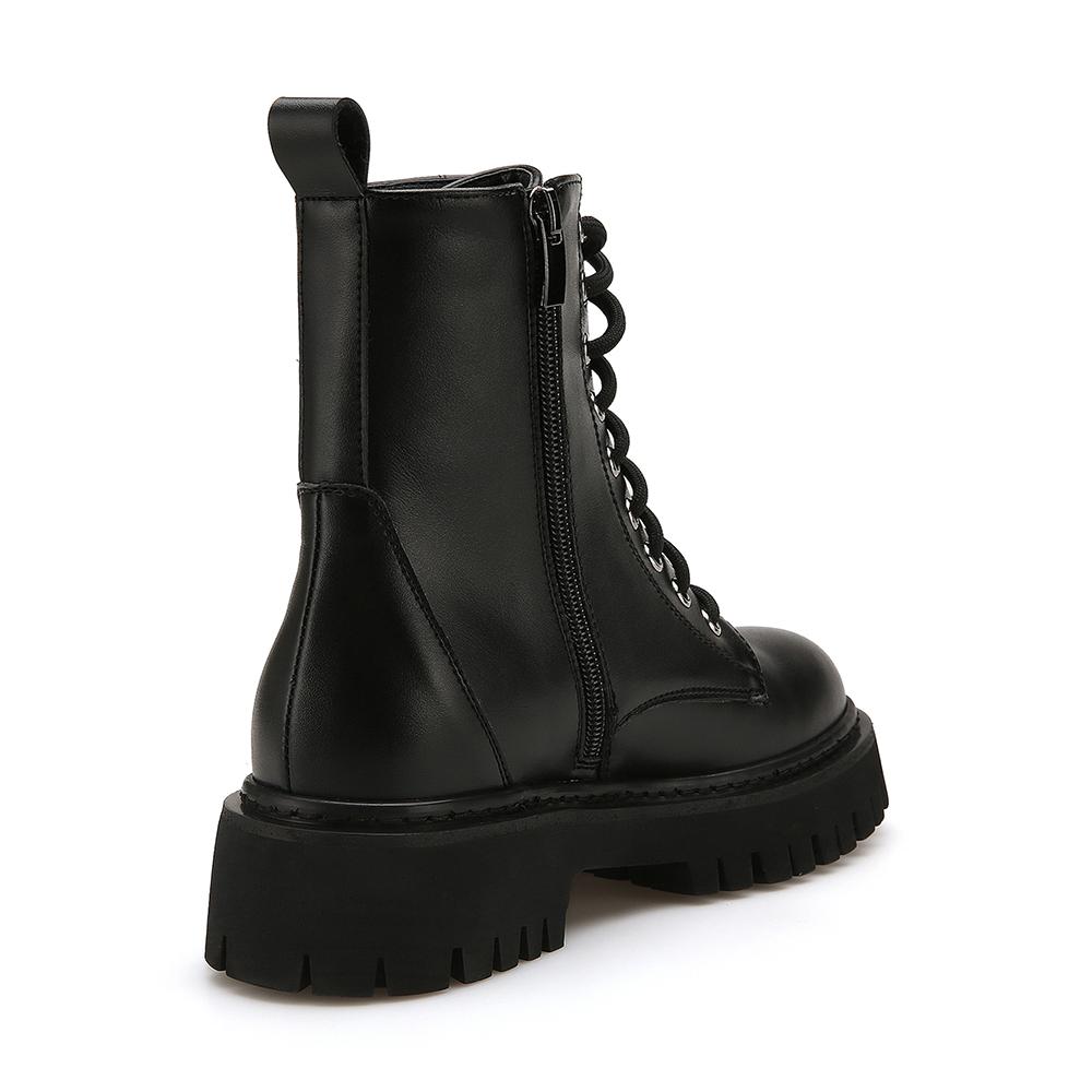 Salt And Chocolate Lace-Up Worker Ankle Boots 412246019 4Cm