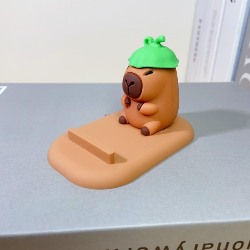 Turtle Capybara Phone Holder PVC Support Capybara Mobile Phone Stand Figure Model Cartoon Capybara Cell Phone Bracket