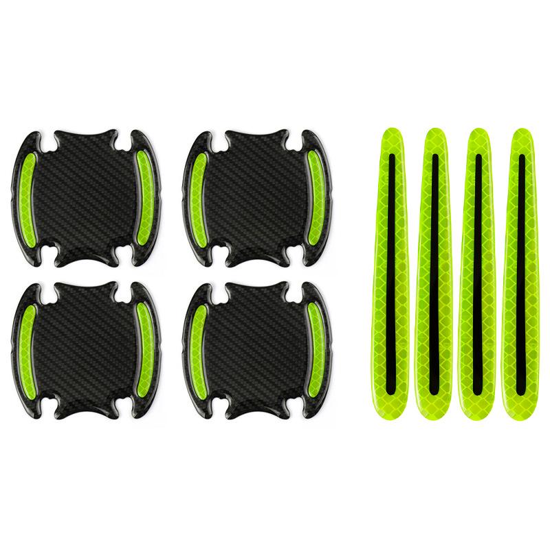 "Car Reflective Decorative Stickers: Carbon Fiber Door Bowls, Mirrors, Wheel Eyebrows & Bumper Anti-Collision Strips"