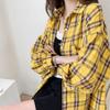 Danmo Streetwear Plaid Shirts Frauen Koreanische Mode Übergroßen Tops Harajuku Täglichen Alle-spiel Langarm Weibliche Blusen