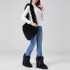 Y2K Mid-Calf Women’s Winter Snow Boots with Plush Faux Fur & Matching Shoulder Bag Set