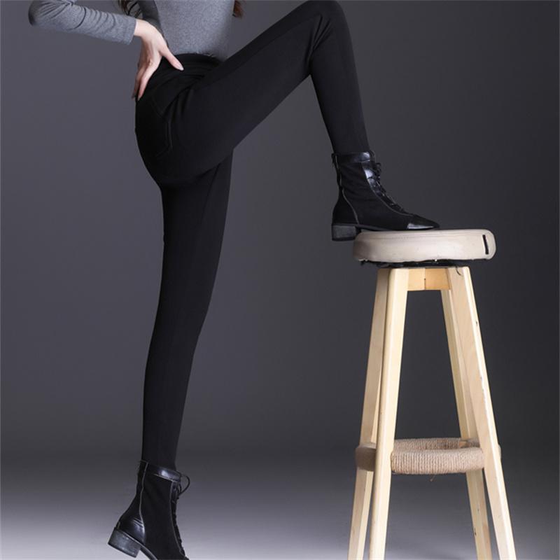 Winter Female High Waist Slimming Elastic Warm Fleece Leggings for Women's Leggings Plush Pants Thickened Casual Pencil Pants