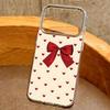 Cute Cartoon Bowknots Print Case For iPhone 17 Pro Max iPhone 16 15 14 13 Pro Max 11 17e 16e Plating Lens Frame Clear Soft Silicone Back Cover