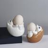 Ceramic Hedgehog Shape Eggs Holder Cup For Breakfast Fun Family Moment Multifunction Succulents Pot Bonsais Planter