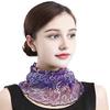 Women Floral Chiffon Ring Scarf Neck Guard False Collar Elastic Bib Wraps Travel Scarf Versatile Accessory