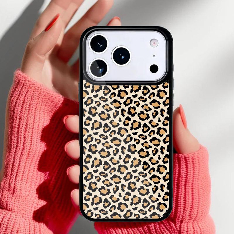 Fashion Leopard Phone Case for iPhone 17 16 15 14 13 Pro Max Back Cover for 12 11 Pro Coque