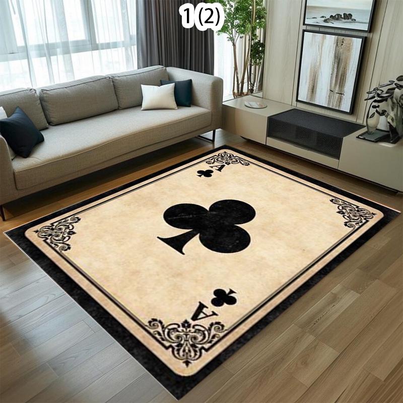 Make Old Poker Card Printed Carpet Red Peach A Printed Carpet Bedroom Living Room Kitchen Decoration Rug