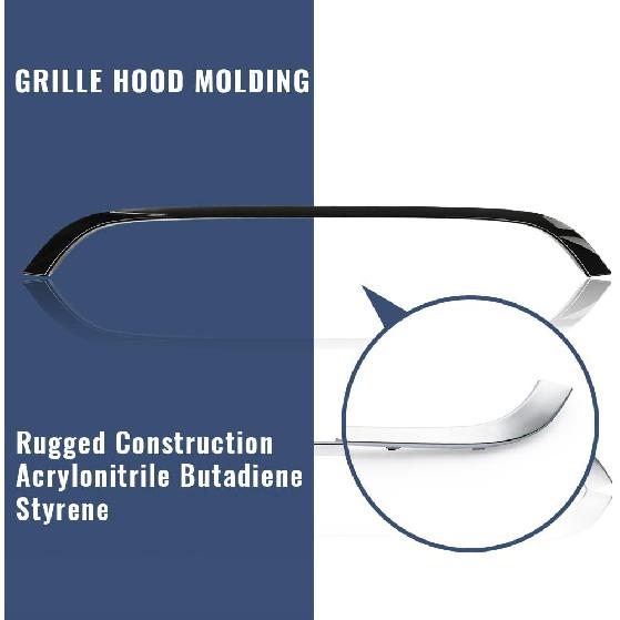 PIT66 Front Grille Hood Molding Trim Moulding, Compatible with 2007-2015 Mini Cooper R55 R56 R58 R59 (NOT fit S) Black #51132751040#MC1235100