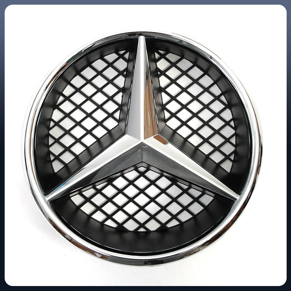 For Mercedes Benz B C GLK-Class 2008-2014Chrome Silver And Gloss Black OE Style Front Grill Star Emblem Chrome Logo Badge