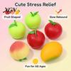 Hand Therapy Ball 6Pcs Fruit Squeeze Toys for Stress Relief Soft TPR Satisfying Fidget Palm Kneading Toy Sensory Cute Colorful Kids Teens Adults