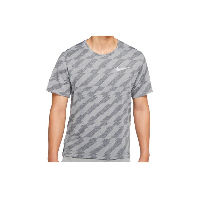 Nike T Shirts Men's Gray Crew Neck Moderate Straight Fit CU5458-010