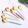 6Pcs Stainless Steel Teaspoon Set - Colorful Flatware for Cake, Fruit, Dessert, Coffee, and Snack