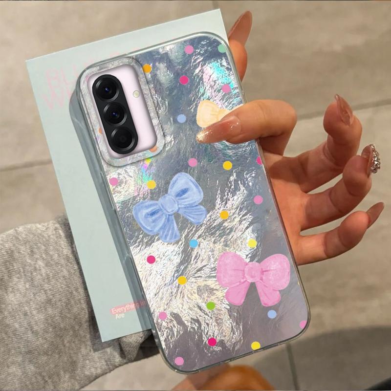Cute Colorful Bow Heart Girls Case For Samsung Galaxy A56 A16 A17 A26 A36 A06 A07 A55 A35 A25 A54 S24 S25 Ultra S22 S23 FE Cover