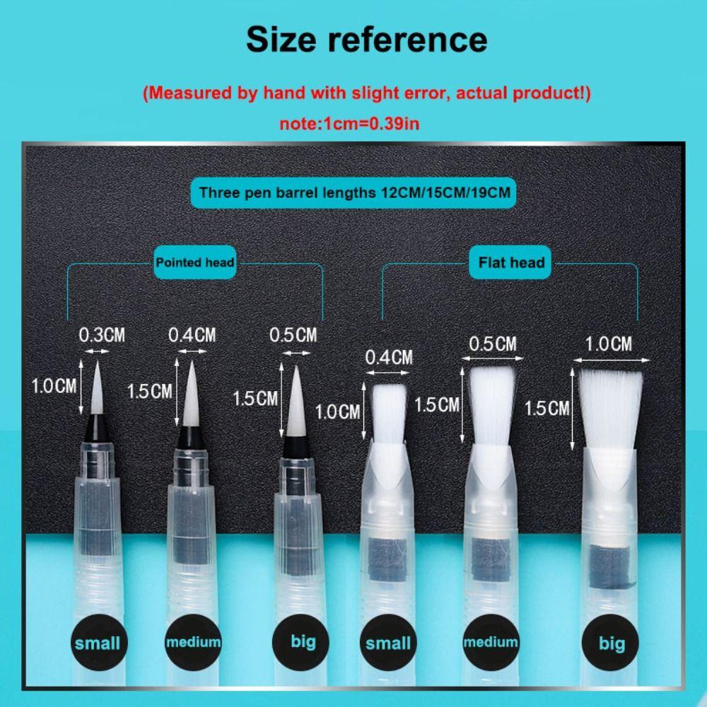 12pcs Water Storage Calligraphy Brush Set Flat Head 12pcs/set  Watercolor Illustration