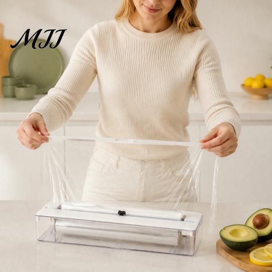 Modular Kitchen Drawer Dividers Aluminum Foil Dispenser, Adjustable Sliding Cut Organizer, Non-slip Base Gadgets for Organization Large Capacity