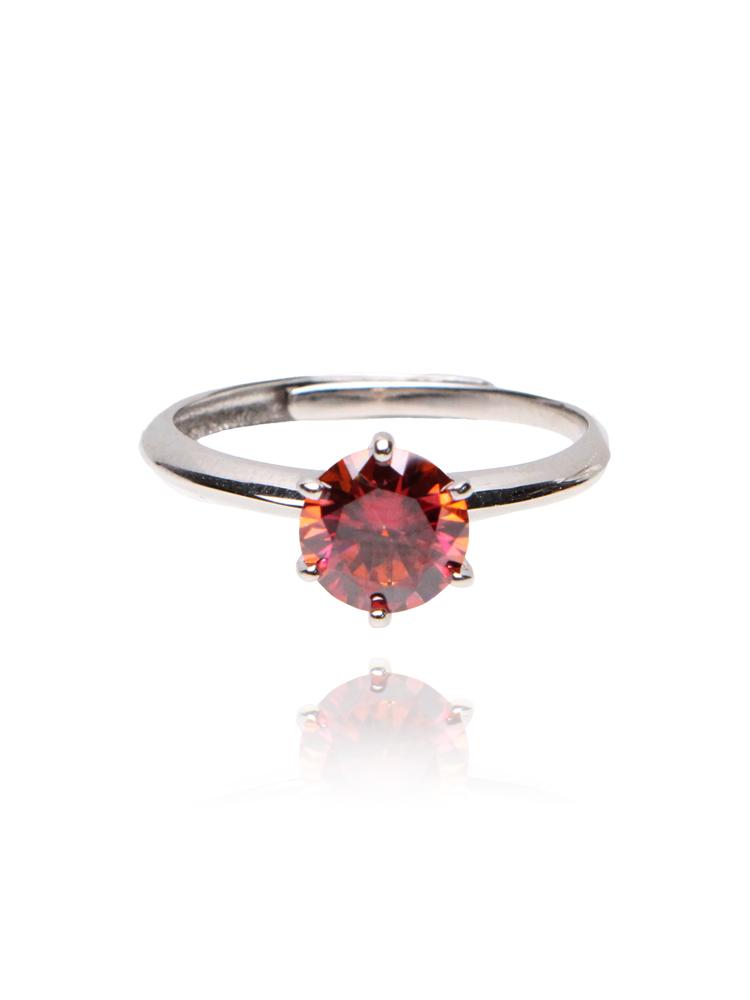 Bien Vetu Red Moissanite Ring 1 Carat Simple 178