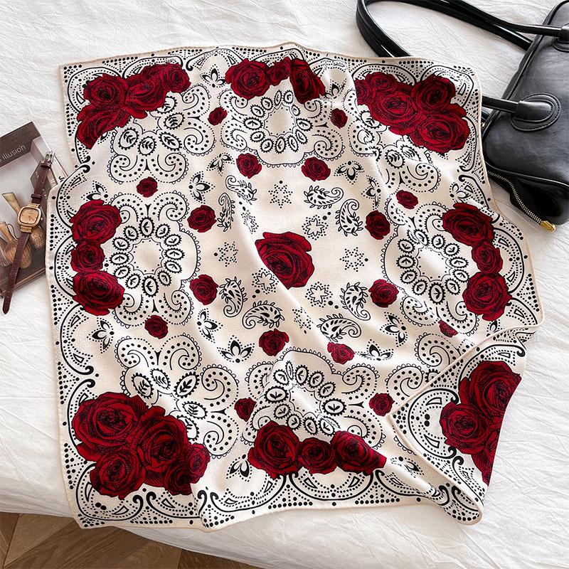 Elegant temperament silk wool scarf women's 2025 autumn and winter warm new silk wool silk scarf high quality silk wool square scarf