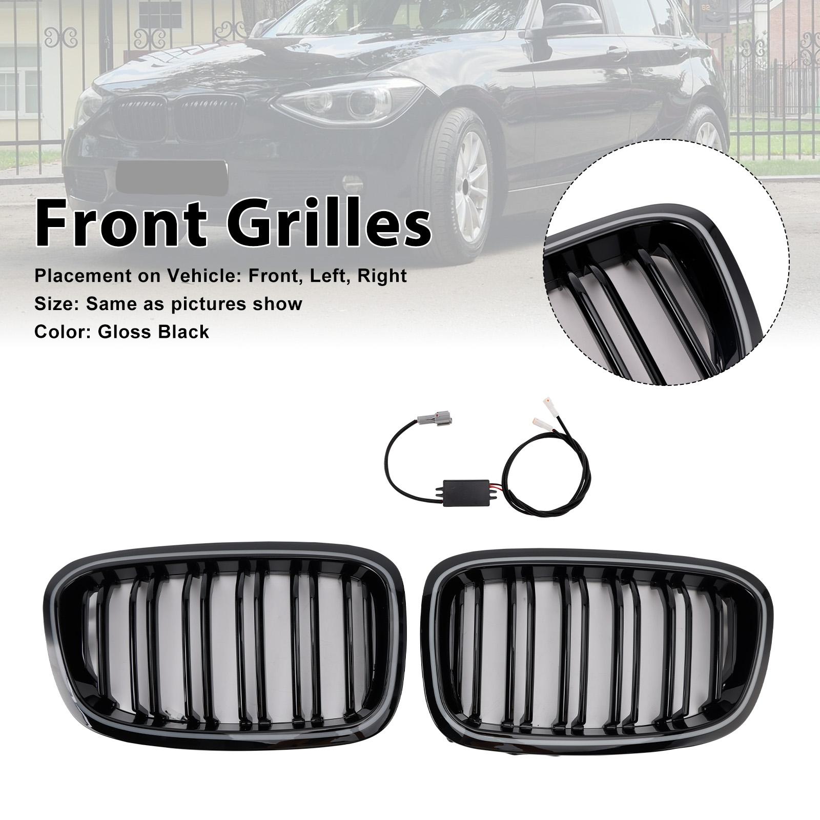 2PCS Front Bumper Kidney Grille Grill Fit BMW 1 Series F20 F21 2012-2014