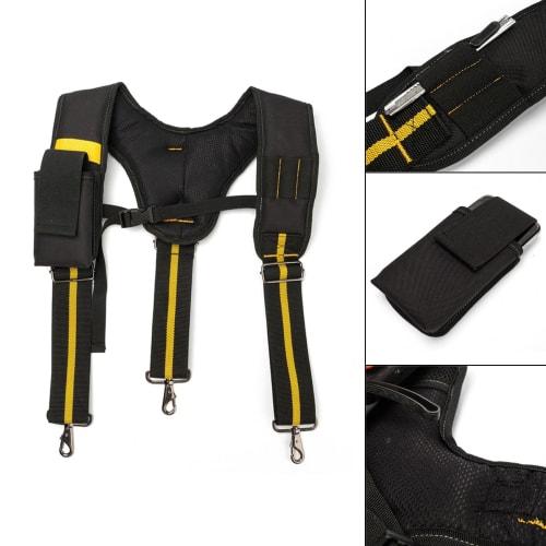 Padded Tool Belt Suspenders for Carpenters and Electricians with Attachment Rings for Men, Electrician Accessories, Work Suspenders