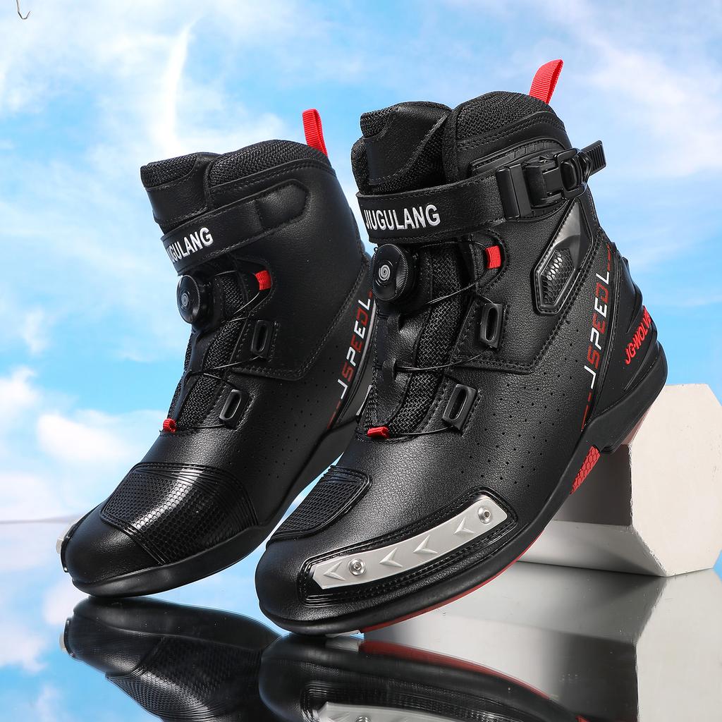 Nine-strand wolf waterproof boots motorcycle shoes locomotive boots mid-top knight shoes cycling shoes locomotive shoes men's motorcycle travel