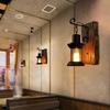 Single Head Industrial Retro Solid Wood Wall Lamp Nostalgic Style  Decorative for Home Corridor Courtyard Bar Cafe Door Lighting