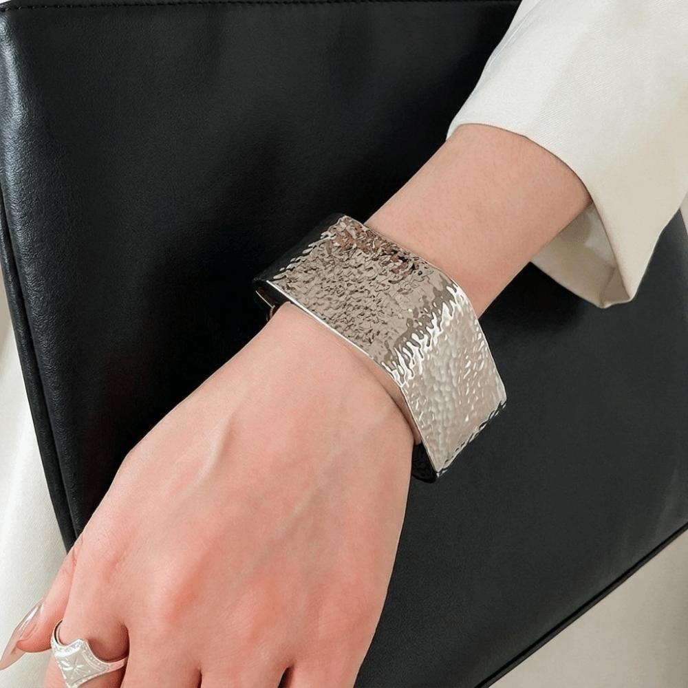Zinc Zinc Zinc Alloy Metal Bracelet Geometry Wide Side Bangle Retro Open Bangle Gift