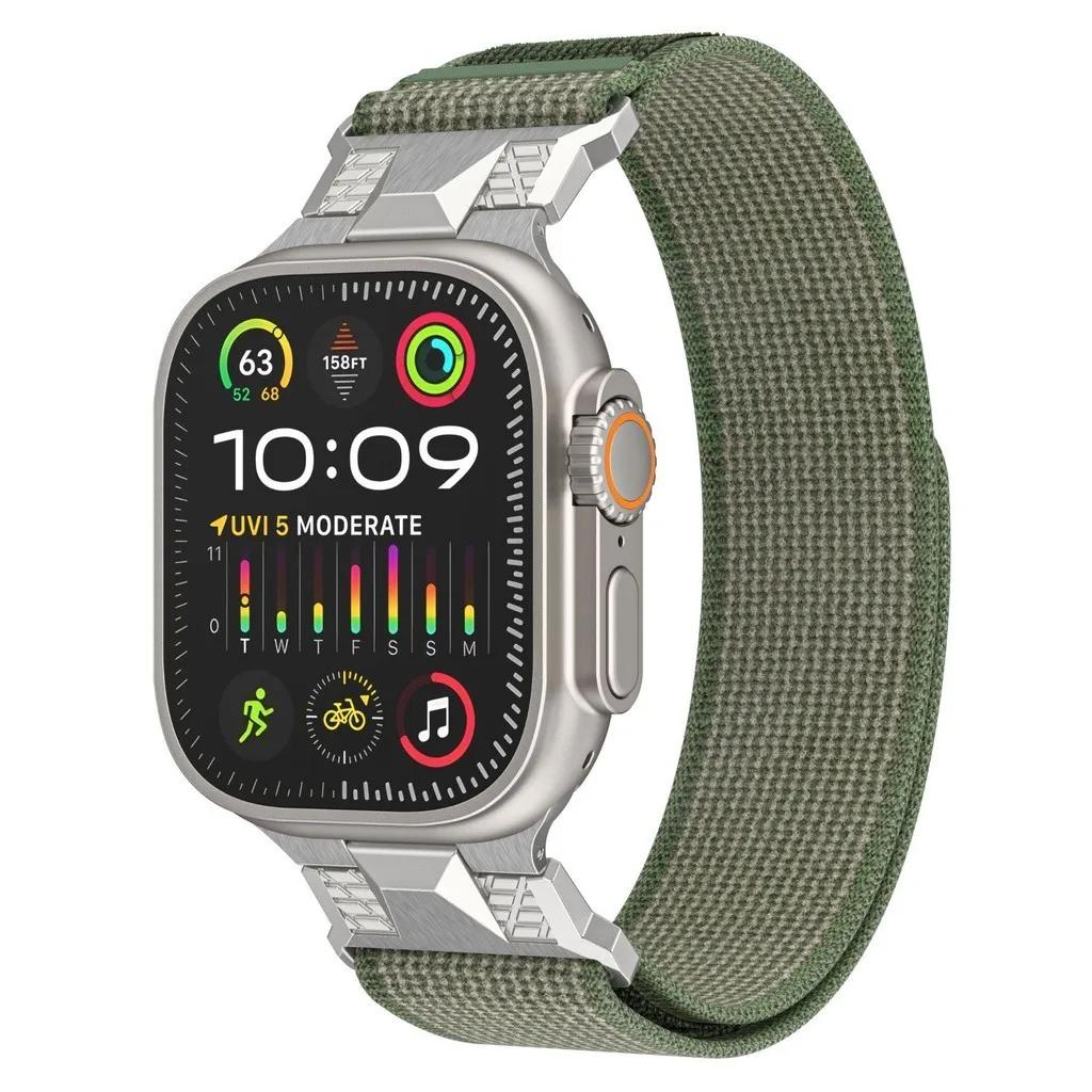 Nylon Band for Apple Watch Ultra 2 49mm Series 9 8 7 45mm Correa Strap for iWatch 6 5 4 Se 3 44mm 42mm Ultra Bracelet