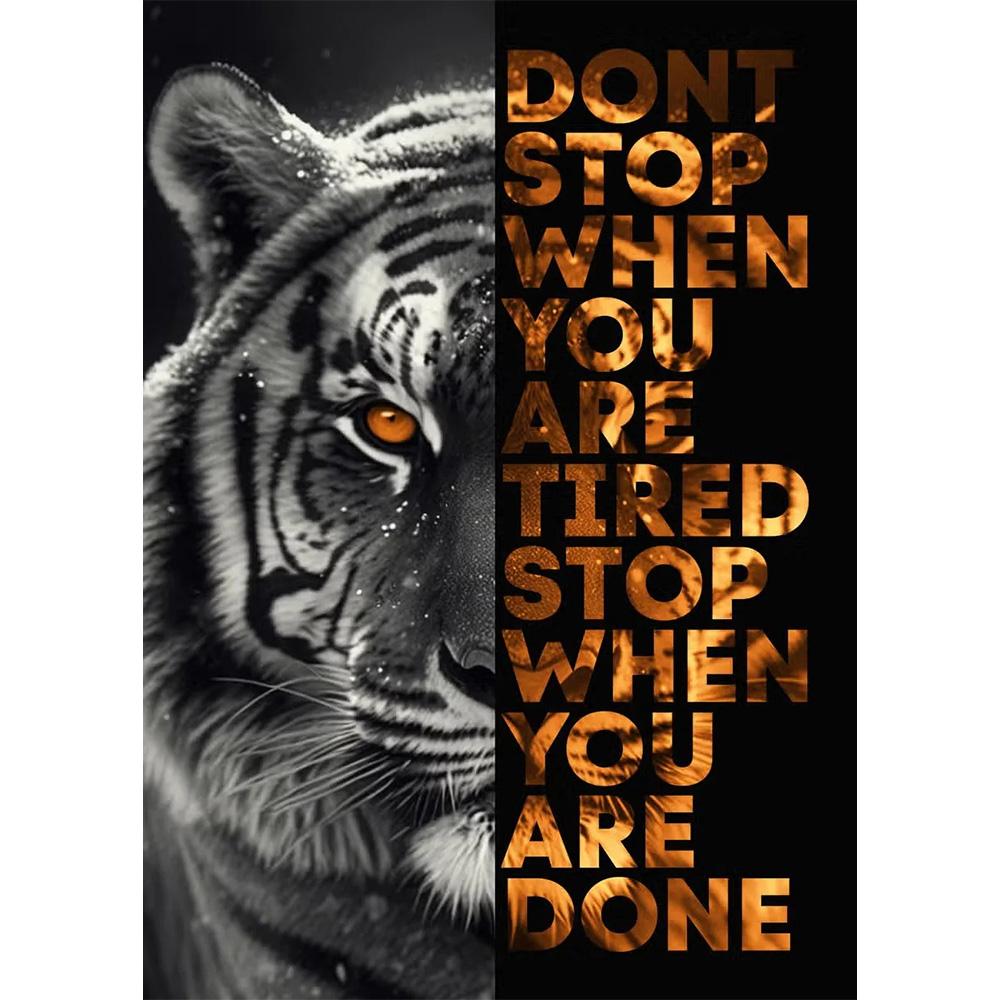 Animal Motivation Poster Panther Lion Motivational Canvas Posters Prints Canvas Painting Focus Conquer Fearless Mural Wall Decor