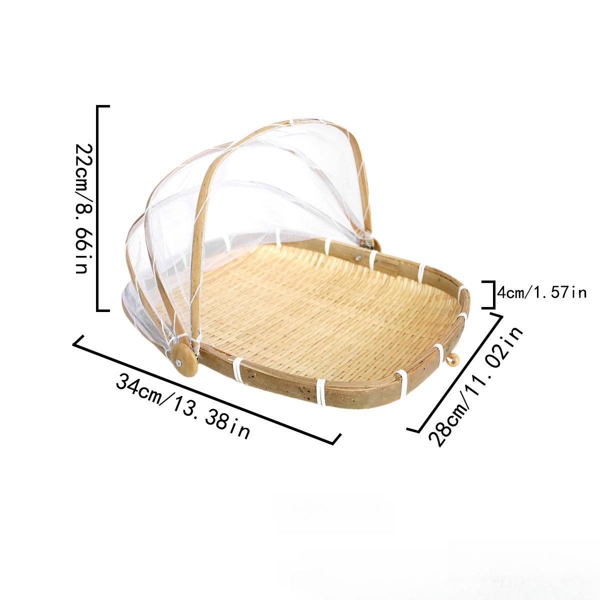 

Бамбуковая плетеная сетка для защиты от насекомых, корзина для хранения фруктов и овощей, корзины для мусора, поднос, переносная сетка для пикника на открытом воздухе