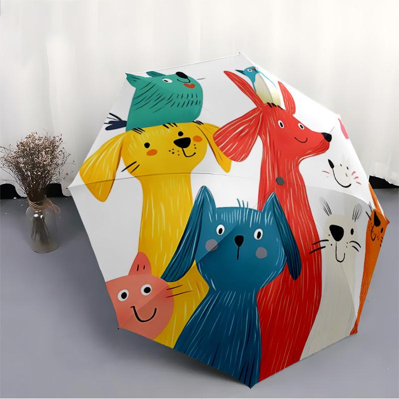 1pc Pet Animal Automatic Open/Close Umbrella Compact Folding Umbrella, All-Season Portable Umbrella for Women/Men F1124312