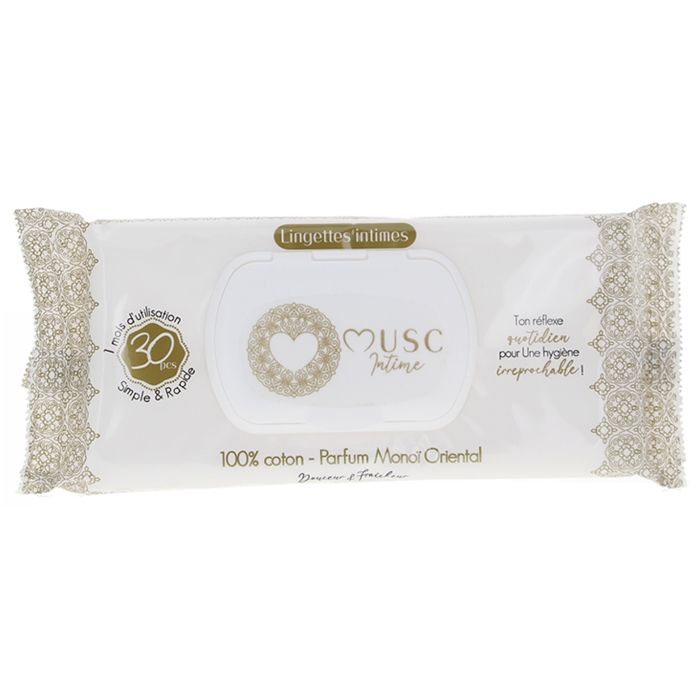 Musc Intime 30 Lingettes Intimes Parfum Monoï Oriental